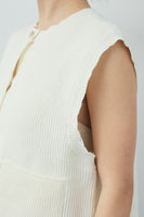 [予約/SET]畦編み金釦ルーズベスト+アシメプリーツパンツ(2set)