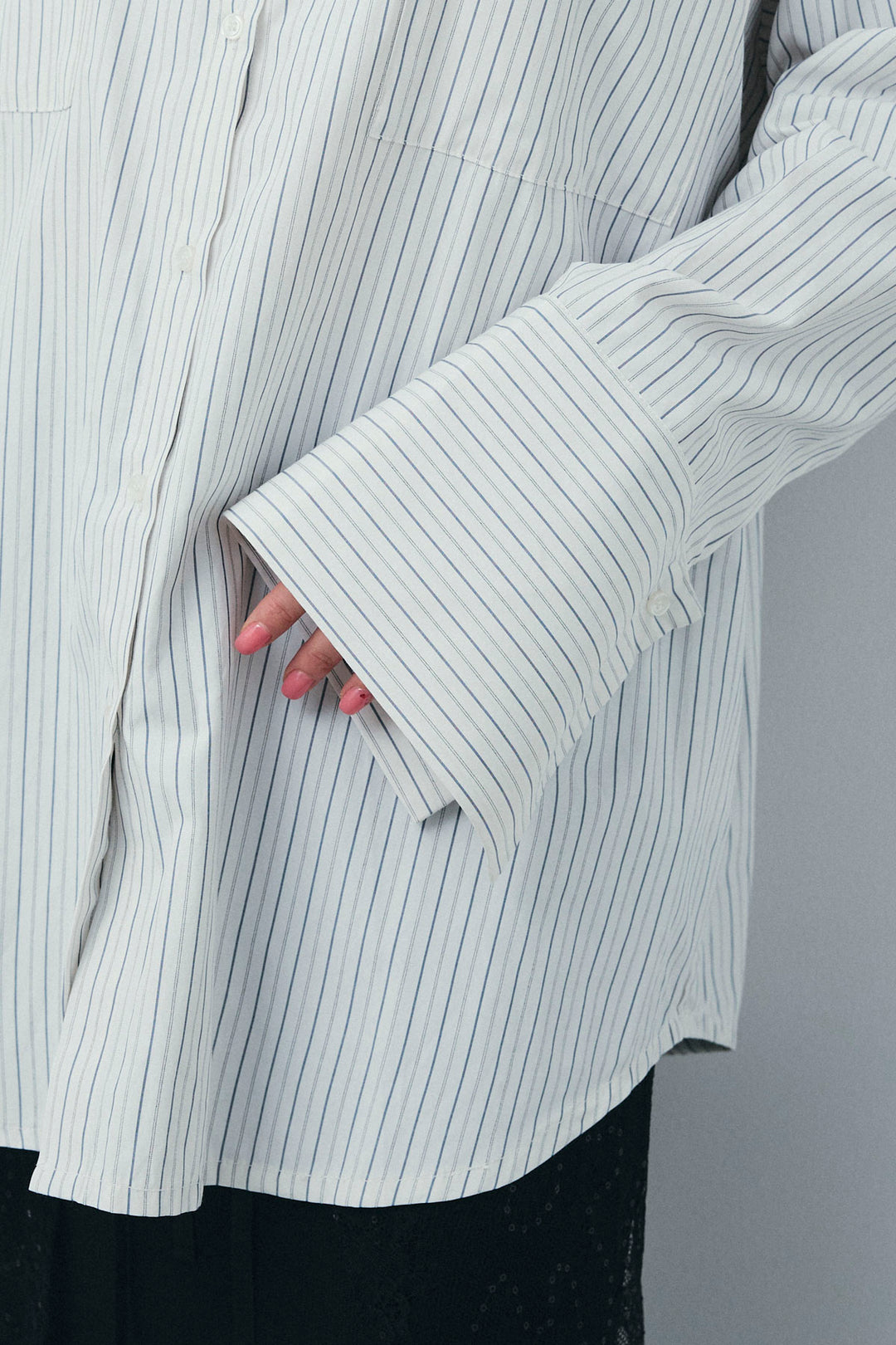 [予約/SET]ビッグカフスオーバーサイズシャツ+ダンボールニットスカート(2set)