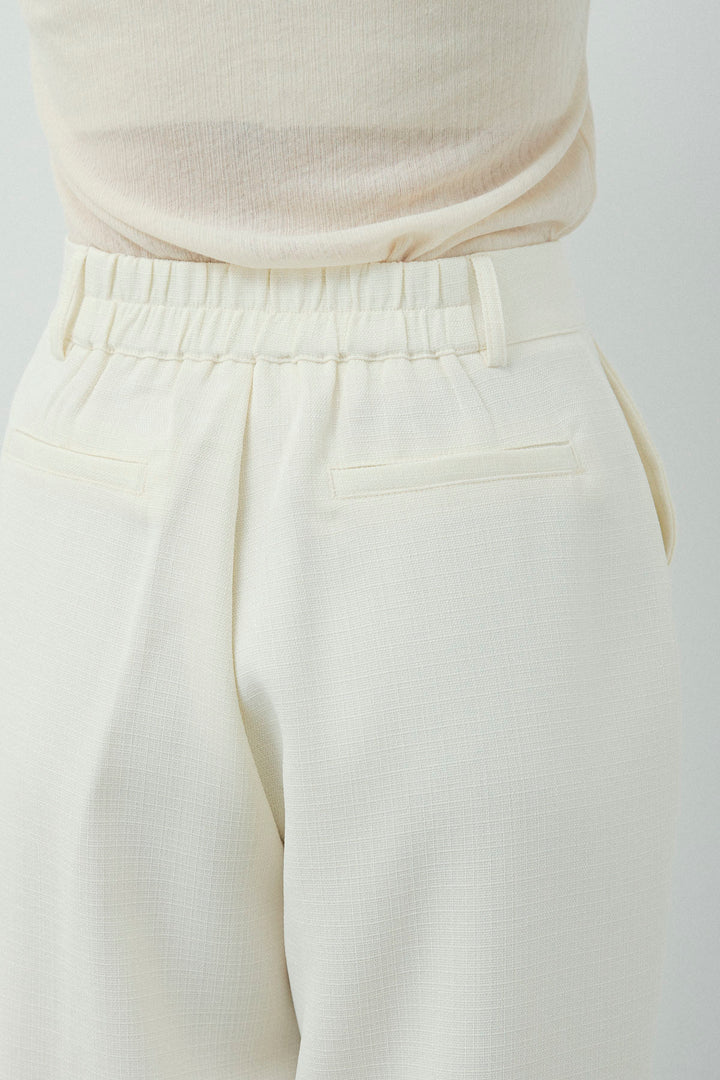 [予約/SET]シェルボタンクルーネックCD+ライトツイードタックワイドパンツ(2set)