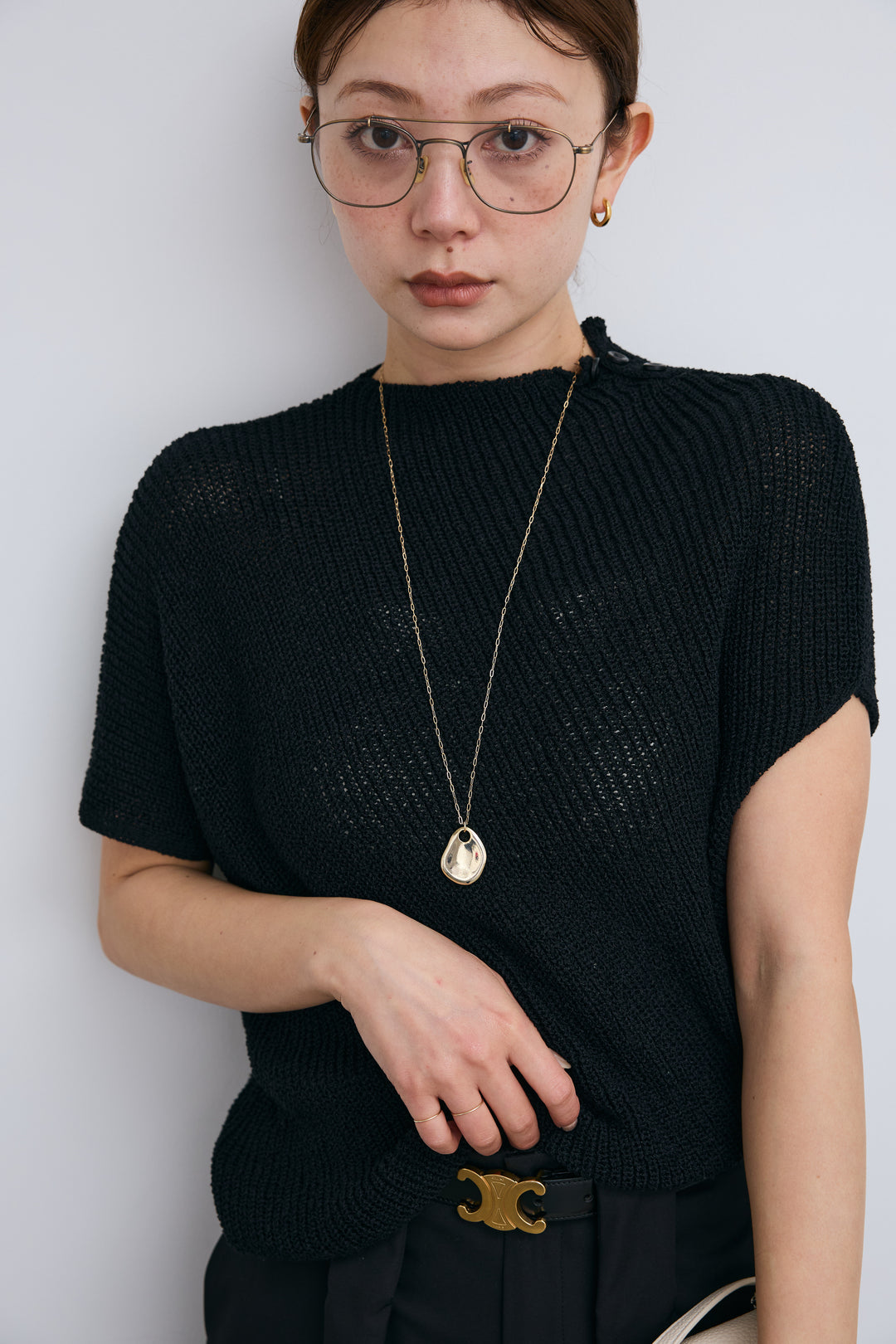 [予約/SET]アシメニットPO+ハイウエストタックワイドパンツ(2set)