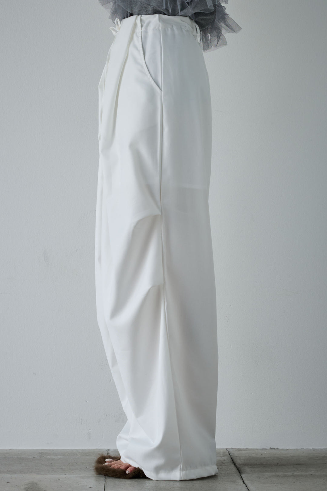 [予約/SET]アシメギャザーオフショルPO+デザインタックパンツ(2set)