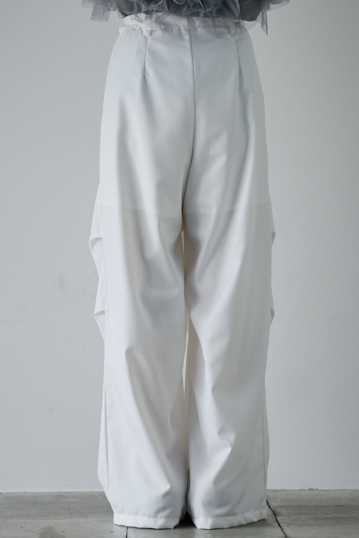 [予約/SET]アシンメトリーフレアーノースリーブブラウス+デザインタックパンツ(2set)