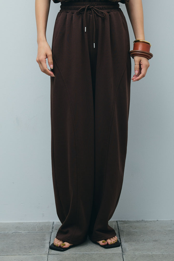 [予約/SET]アシメフリルノースリブラウス+ミニ裏毛カーブパンツ(2set)