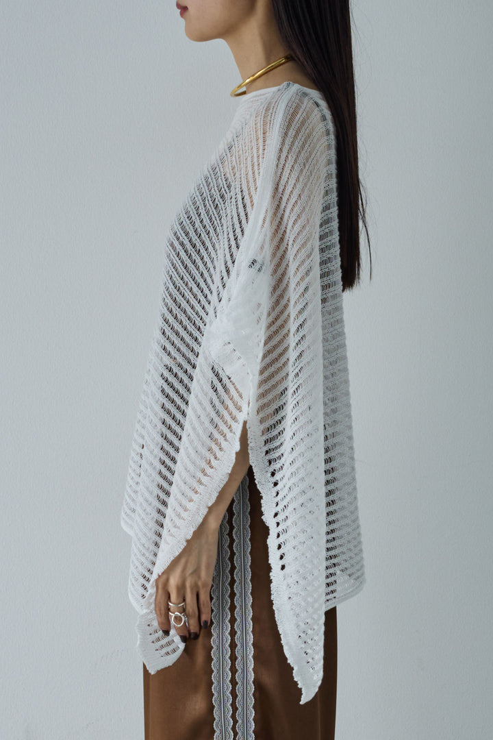 [予約/SET]サマーニットアシンメトリーポンチョ+ウェーブパイピングショートキャミ+サテンレースラインパンツ(3set)