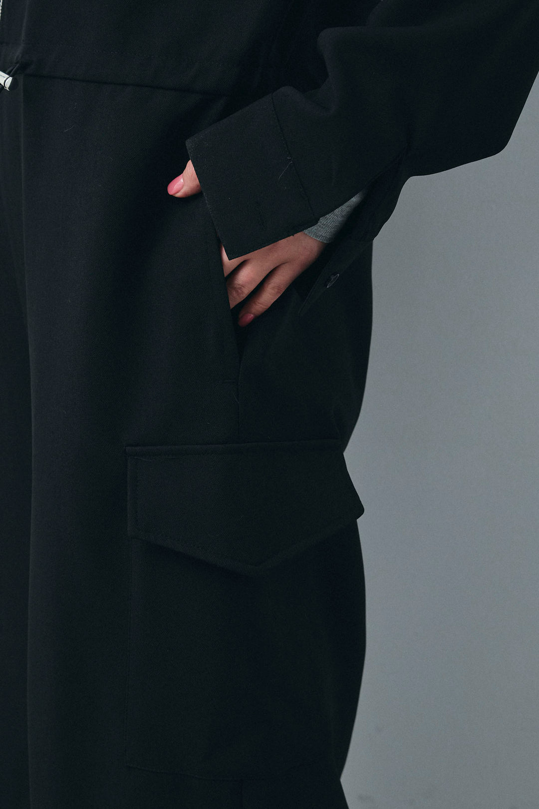 [予約/SET]ドロストジャンプスーツ+シアーテレコヘンリーネックPO(2set)