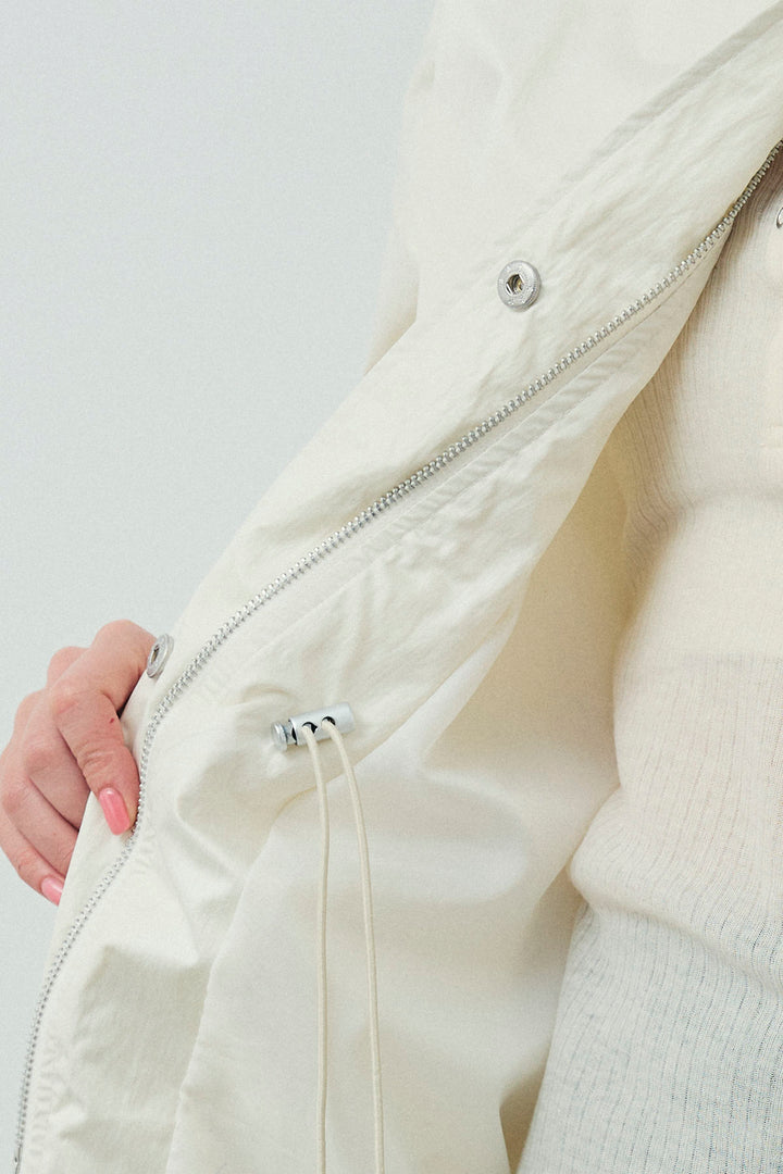 [予約/SET]パールタフタロングマンパ+シアーテレコヘンリーネックPO(2set)