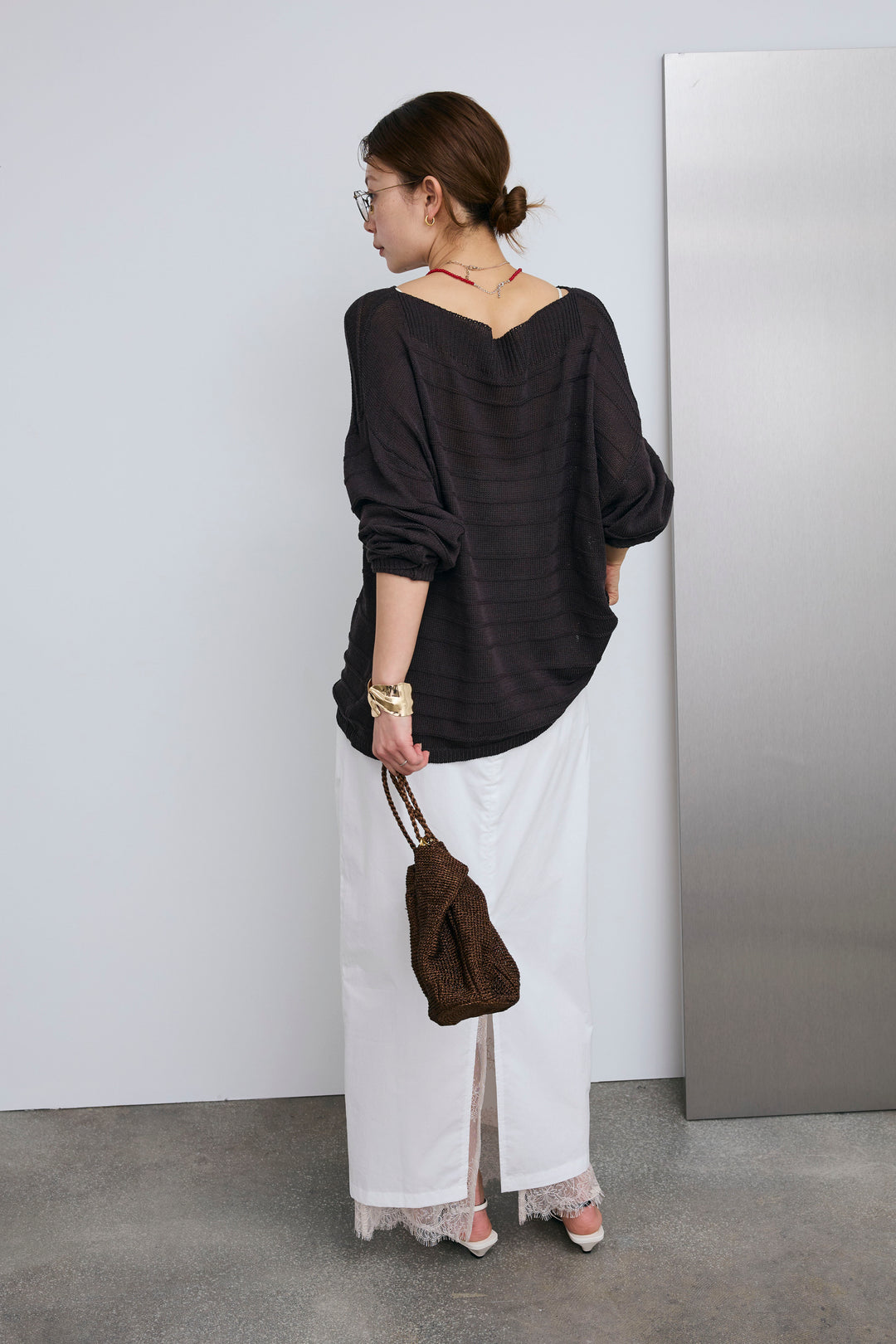 [予約]裾レースレイヤードスカート