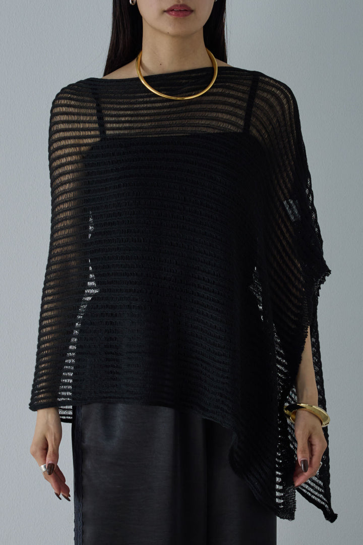 [予約/SET]サマーニットアシンメトリーポンチョ+ウェーブパイピングショートキャミ+サテンレースラインパンツ(3set)