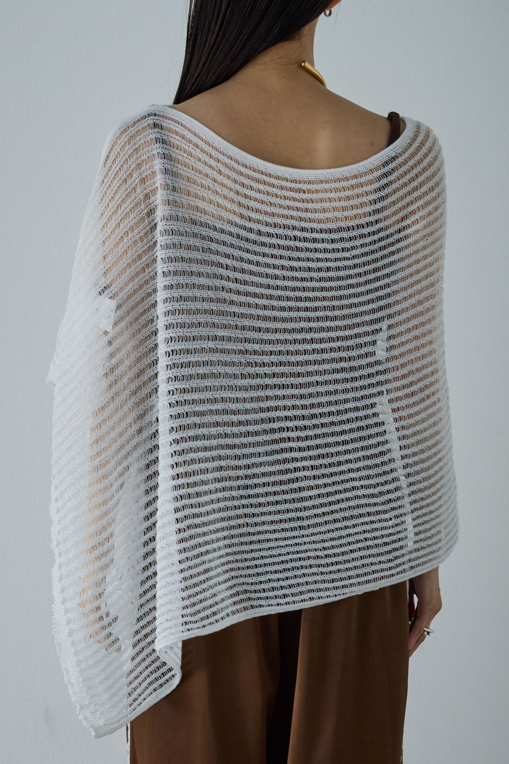 [予約/SET]サマーニットアシンメトリーポンチョ+ウェーブパイピングショートキャミ+サテンレースラインパンツ(3set)