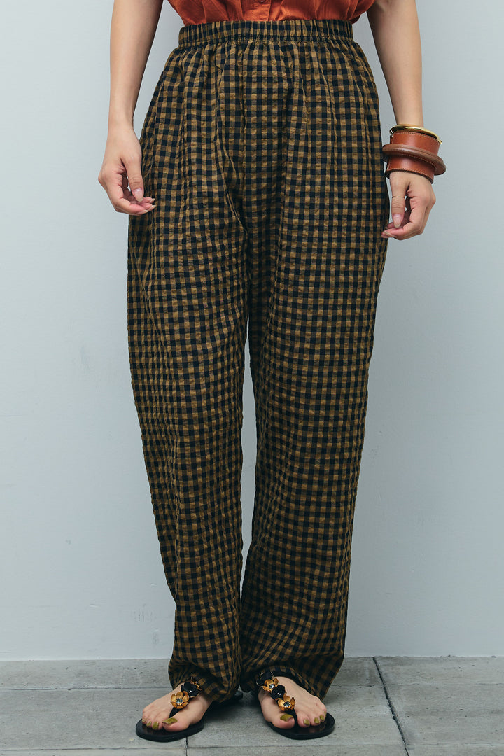 [予約]チェックサッカー地パンツ