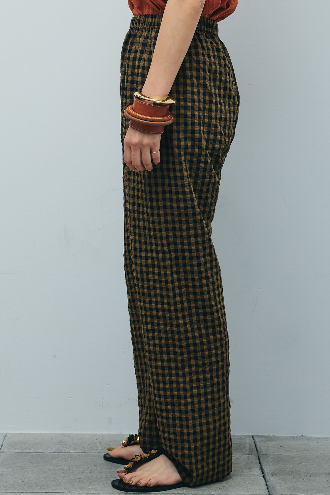 [予約/SET]オーバーサイズデニムベスト+チェックサッカー地パンツ(2set)