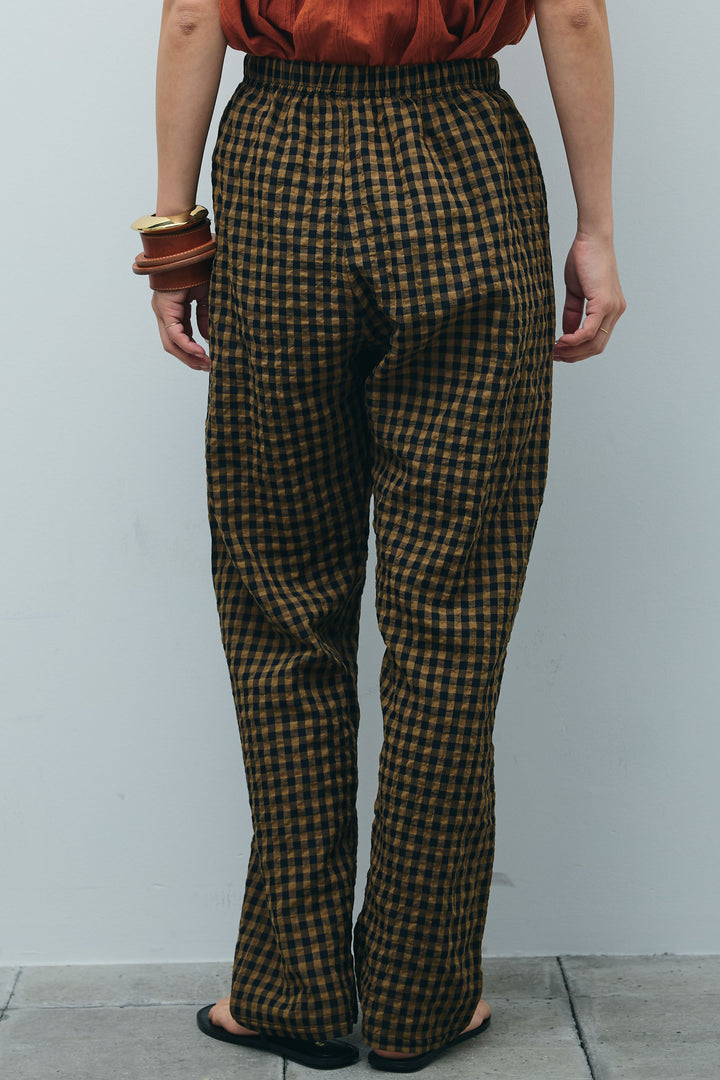 [予約/SET]オーバーサイズデニムベスト+チェックサッカー地パンツ(2set)