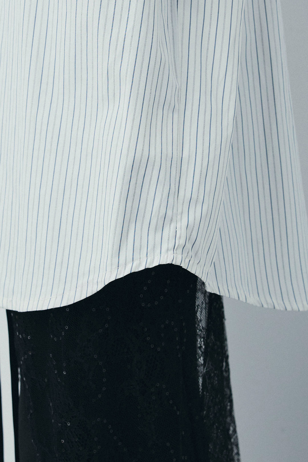 [予約/SET]ビッグカフスオーバーサイズシャツ+ダンボールニットスカート+ラメレースラップスカート(3set)