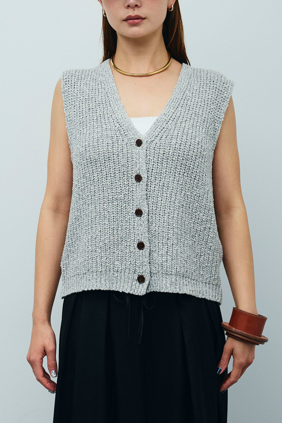 [予約]Vネックサマーニットベスト