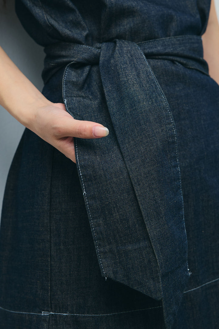 [予約/SET]ベルト付きミドル丈ブラウス+ベルト付き斜めライン柄スカート(2set)