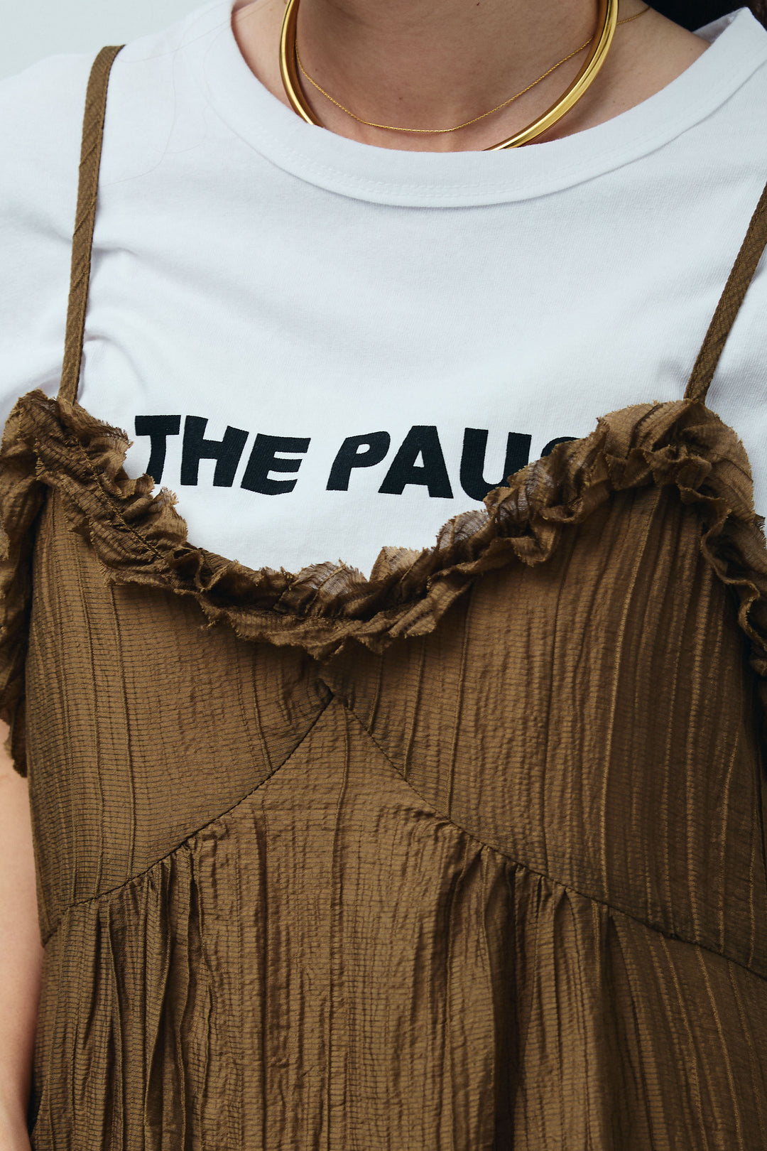 しわ加工フリルキャミチュニック