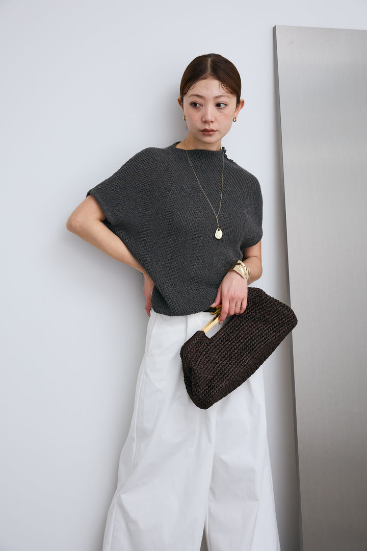 [予約/SET]アシメニットPO+ハイウエストタックワイドパンツ(2set)