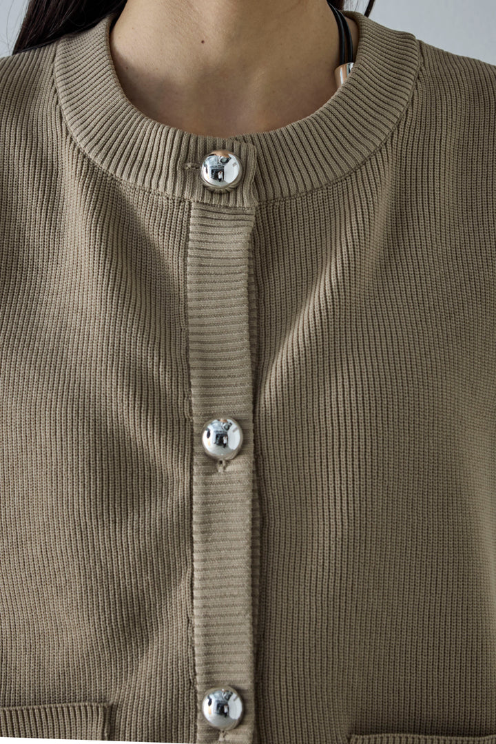 [予約/SET]メタルボタンニットベスト+プリーツシアー切り替えスカート(2set)