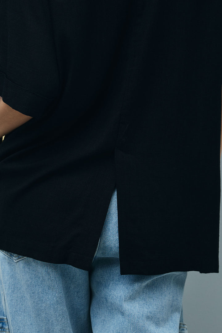 [予約]ハーフスリーブリネン混とろみジャケット