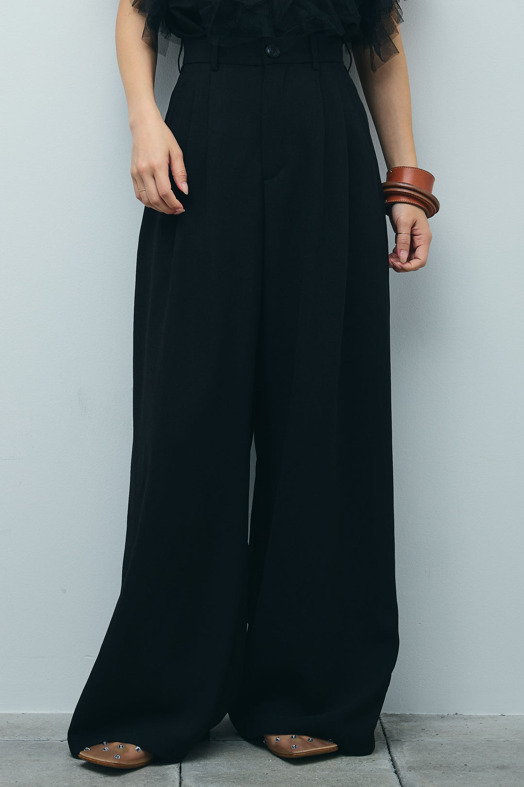 [予約]ラップスカート付きとろみパンツ