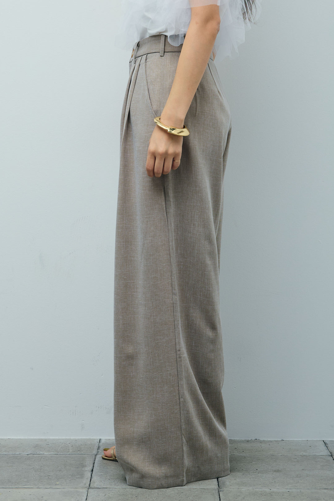 [予約/SET]天竺チュールドッキングプルオーバー+ラップスカート付きとろみパンツ(2set)