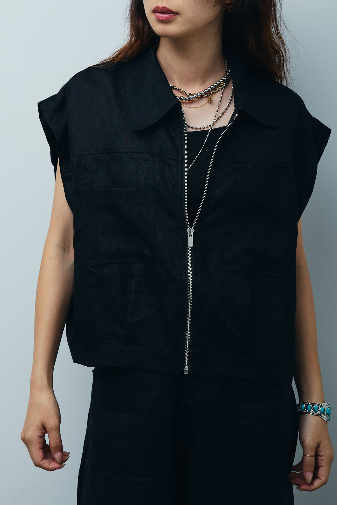 [予約]リネンジップベスト