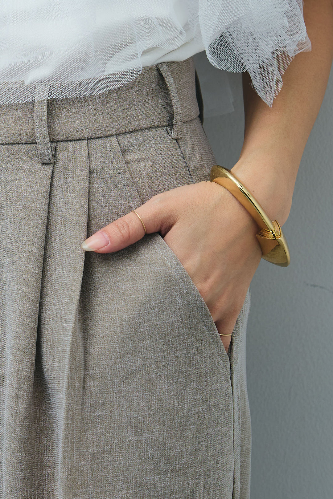 [予約/SET]天竺チュールドッキングプルオーバー+ラップスカート付きとろみパンツ(2set)