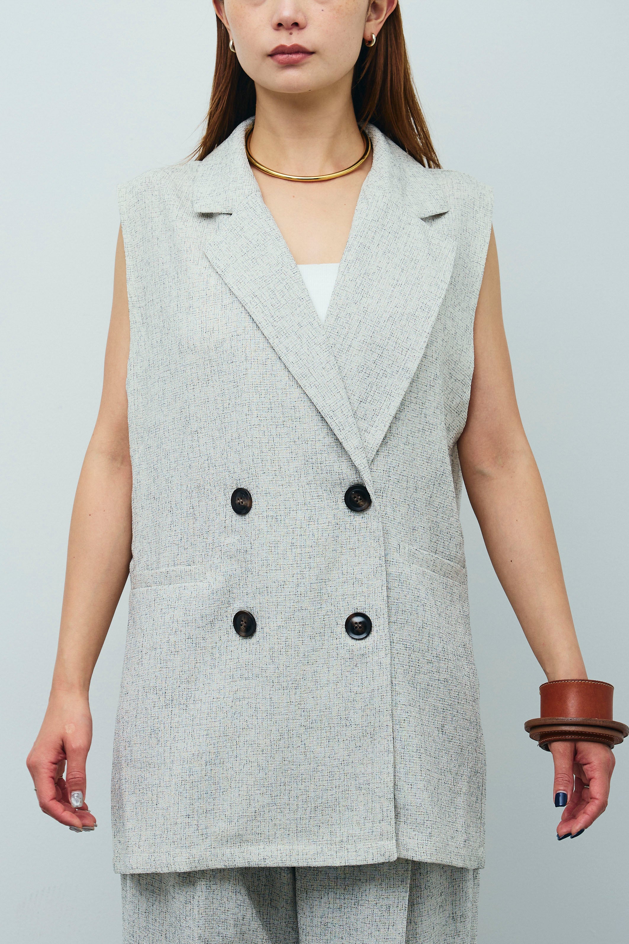 inscrire アンスクリア　サマーツイード　ジレ inscrire アンスクリア サマーツイード ジレ inscrire アンスクリア