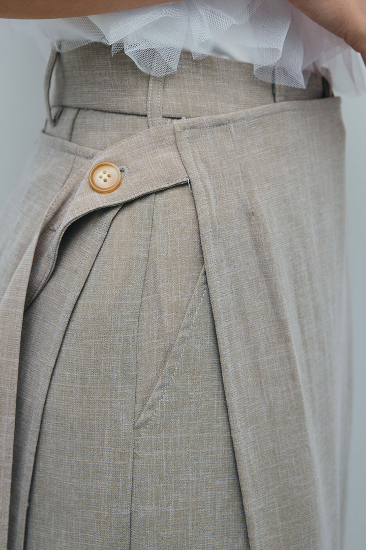 [予約]ラップスカート付きとろみパンツ