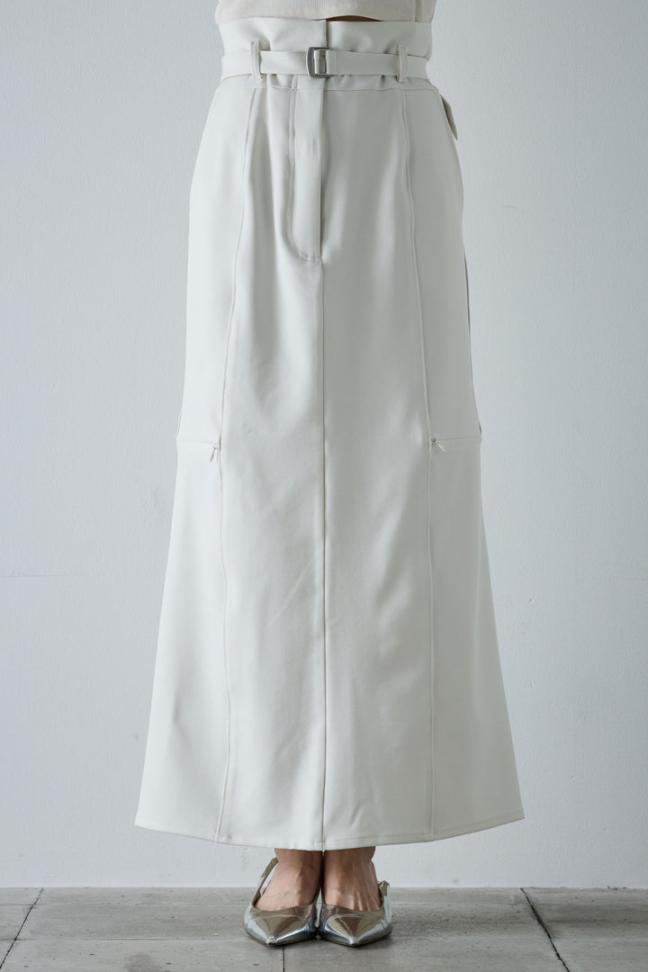 [予約/SET]メタルボタンニットベスト+ベルト付きサイドジップスカート(2set)