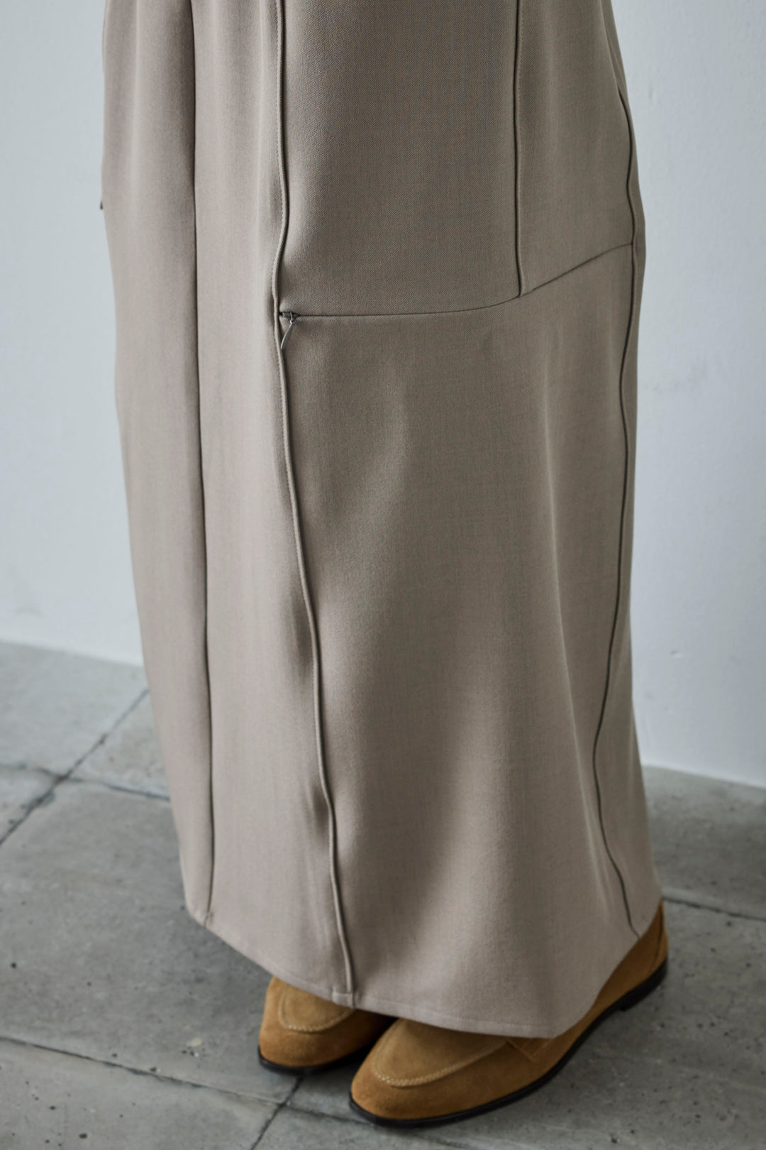 [予約/SET]メタルボタンニットベスト+ベルト付きサイドジップスカート(2set)