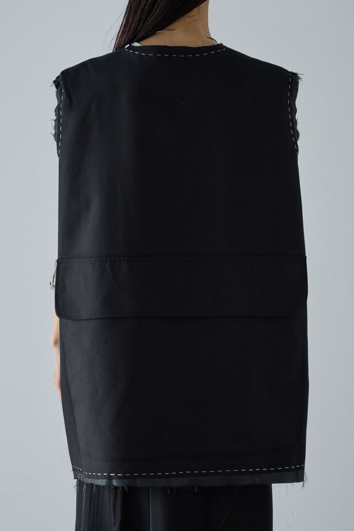 [予約]切りっぱなしステッチデザインベスト