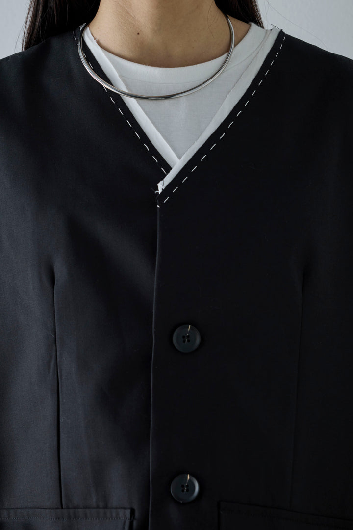 [予約]切りっぱなしステッチデザインベスト