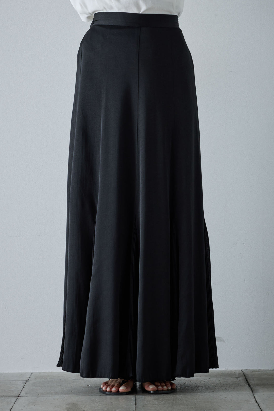 [予約/SET]メタルボタンニットベスト+プリーツシアー切り替えスカート(2set)