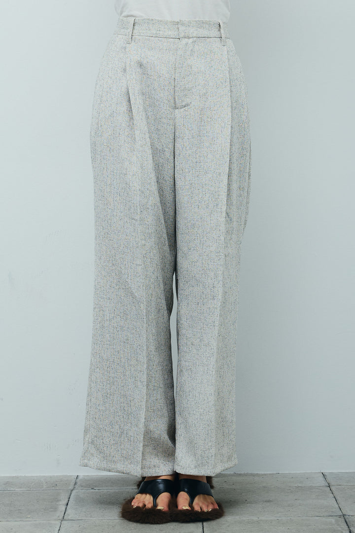 [予約/SET]バックリボンドレープブラウス+サマーツイードタックパンツ(2set)