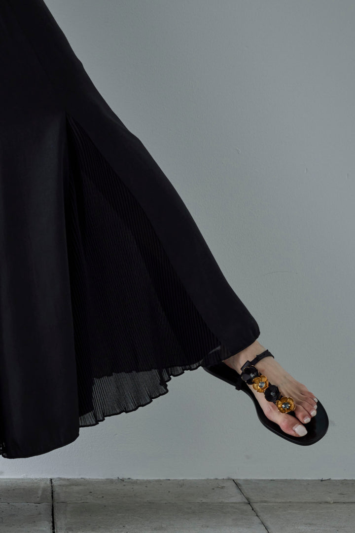 [予約/SET]ふくれジャガードスキッパーT+プリーツシアー切り替えスカート(2set)