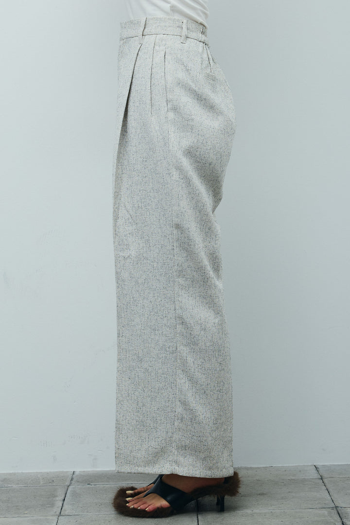 [予約/SET]バックリボンドレープブラウス+サマーツイードタックパンツ(2set)