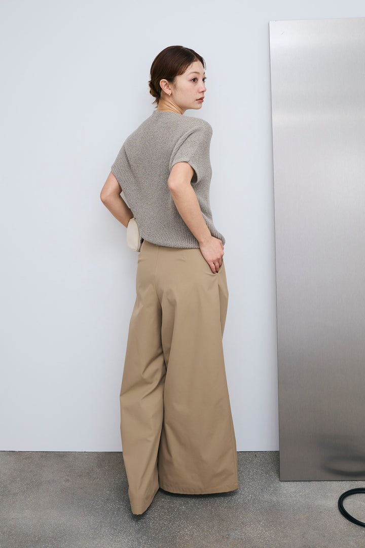 [予約/SET]アシメニットPO+ハイウエストタックワイドパンツ(2set)