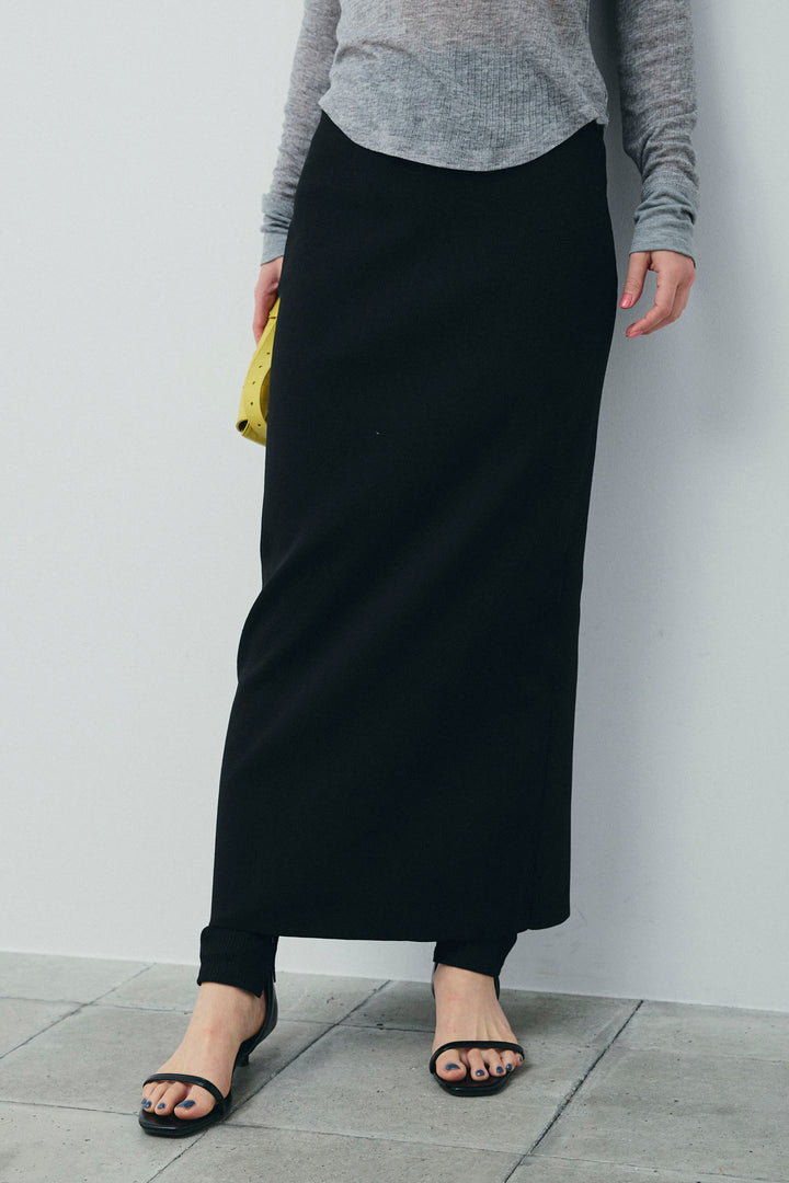 [予約/SET]オフショルバルーンブラウス+ダンボールニットスカート+スリットレギンス(3set)