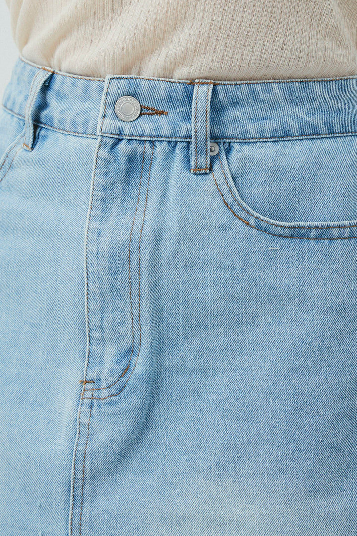 [予約/SET]ダブルジップスタンドカラーデニムブルゾン+シアーテレコヘンリーネックPO+デニムミニスカート(3set)