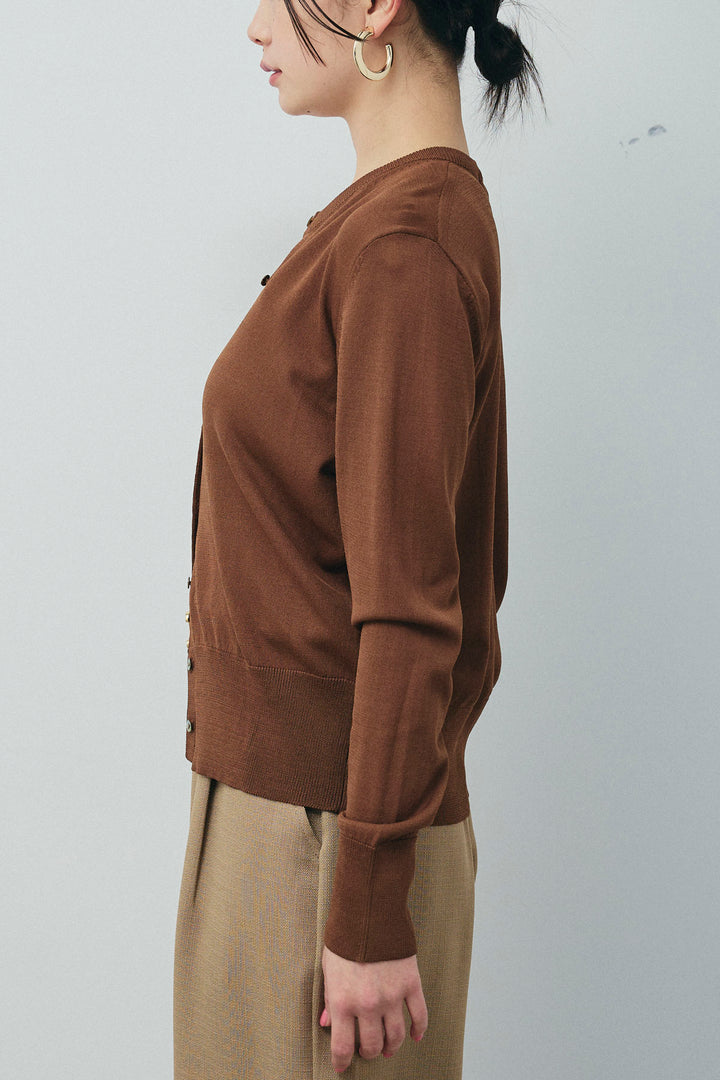 [予約/SET]シェルボタンクルーネックCD+ライトツイードタックワイドパンツ(2set)