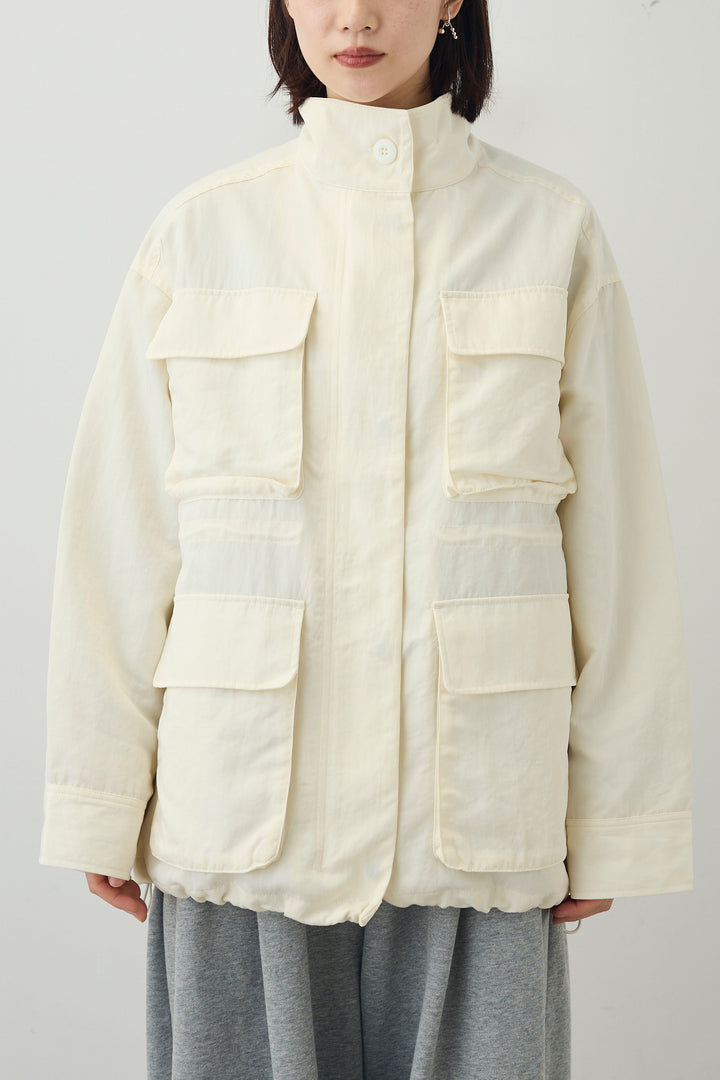 [予約/SET]ダブルウエストスウェットパンツ+ナイロンツイルミリタリーブルゾン(2set)