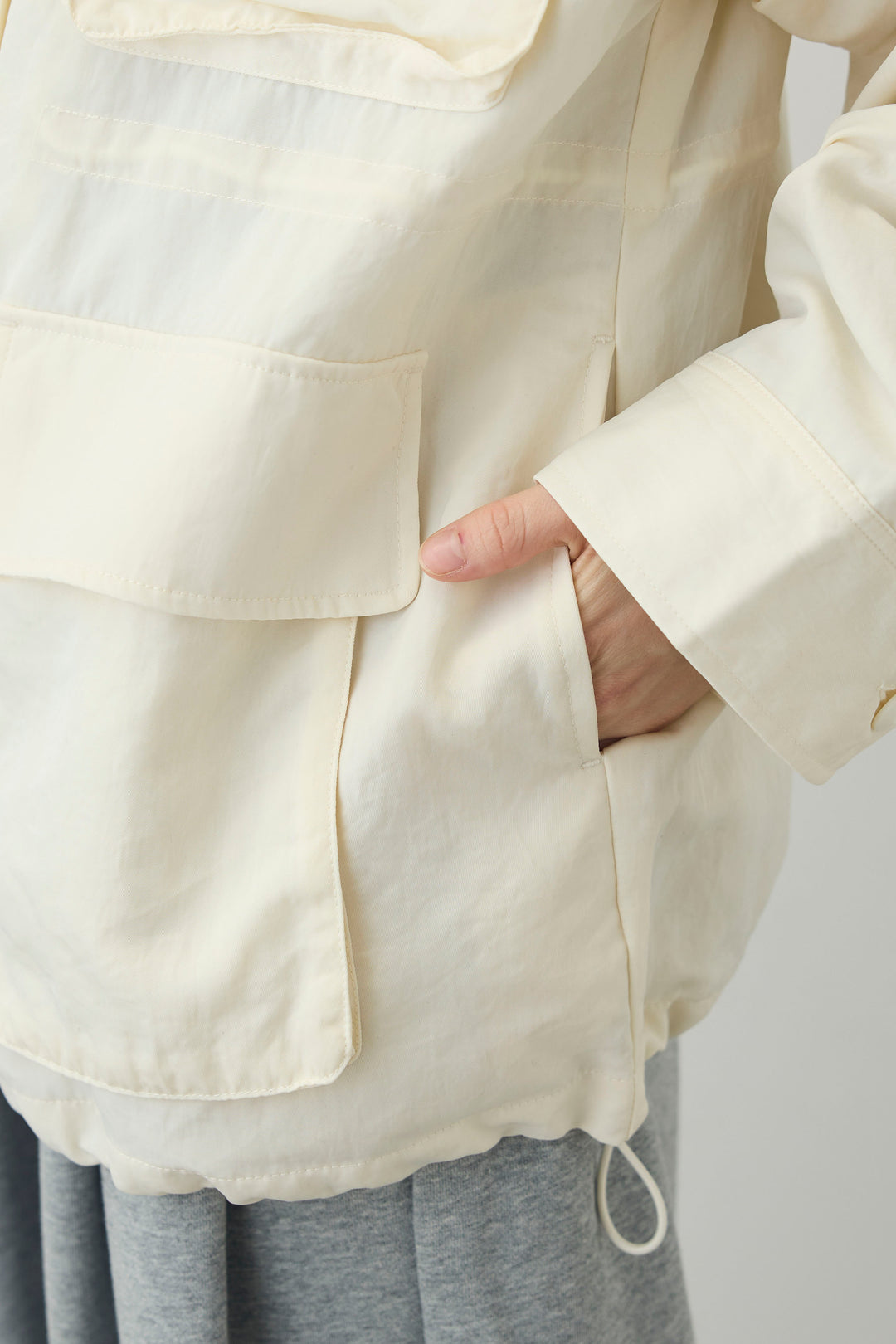 [予約/SET]ダブルウエストスウェットパンツ+ナイロンツイルミリタリーブルゾン(2set)