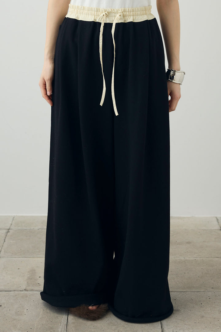 [予約/SET]カップ付きアメスリタンク+ビッグカフスオーバーサイズシャツ+ダブルウエストスウェットパンツ(3set)