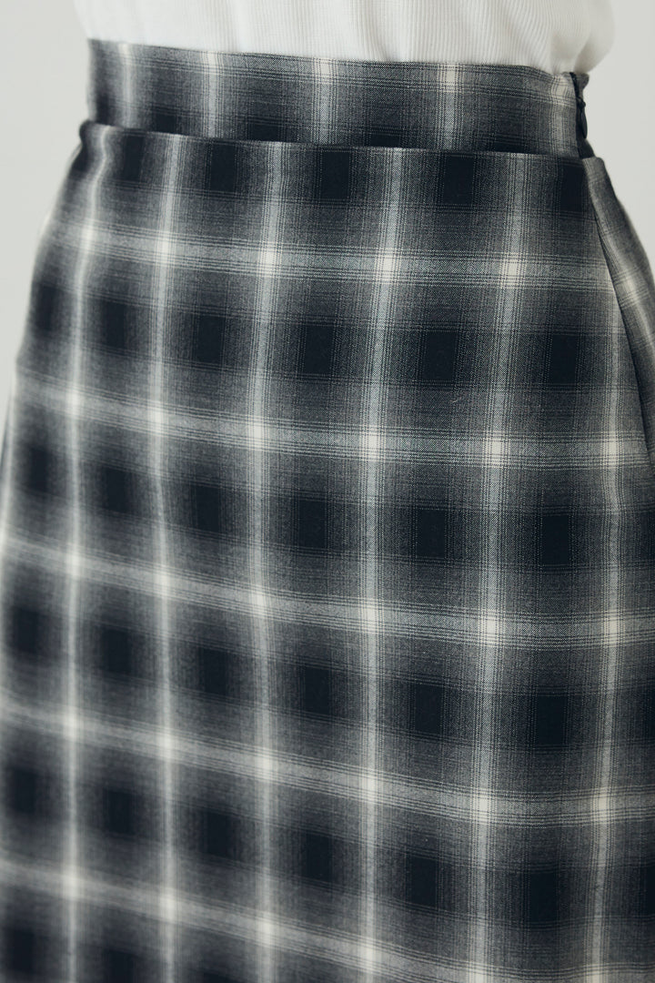 [予約/SET]フェザークロップドシャツ+チェックストレートスカート(2set)