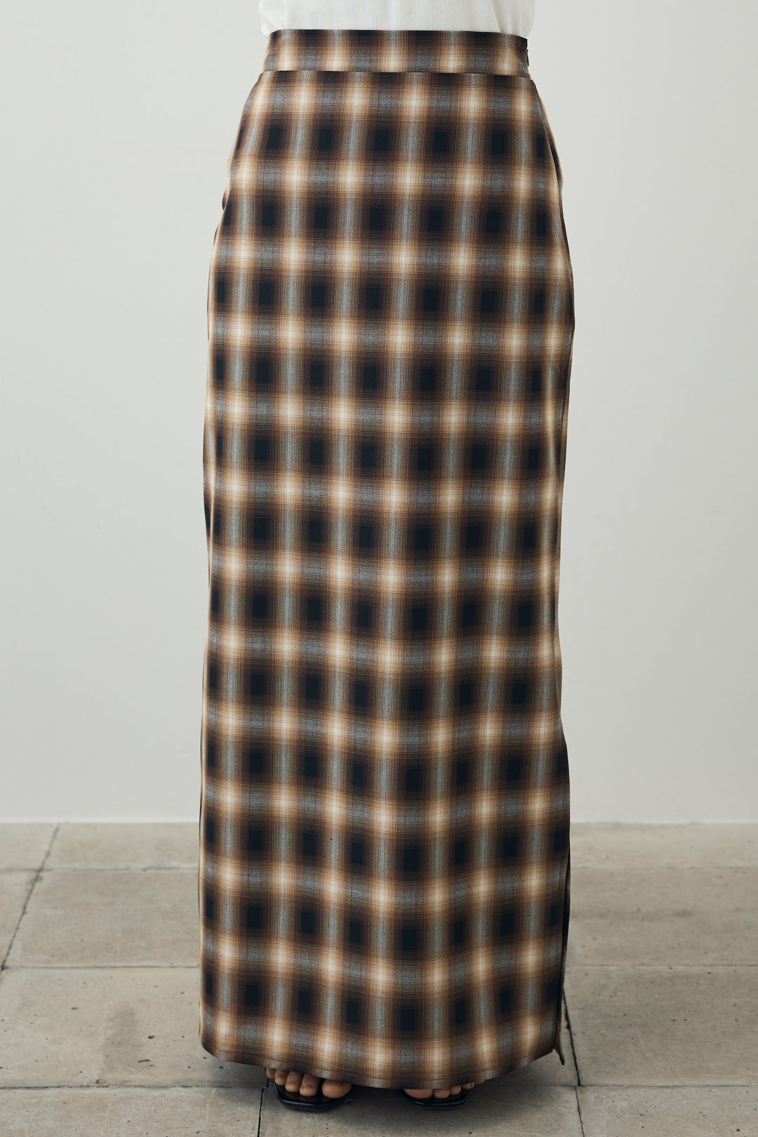 [予約/SET]シャーリングボリュームシアーPO+チェックストレートスカート(2set)