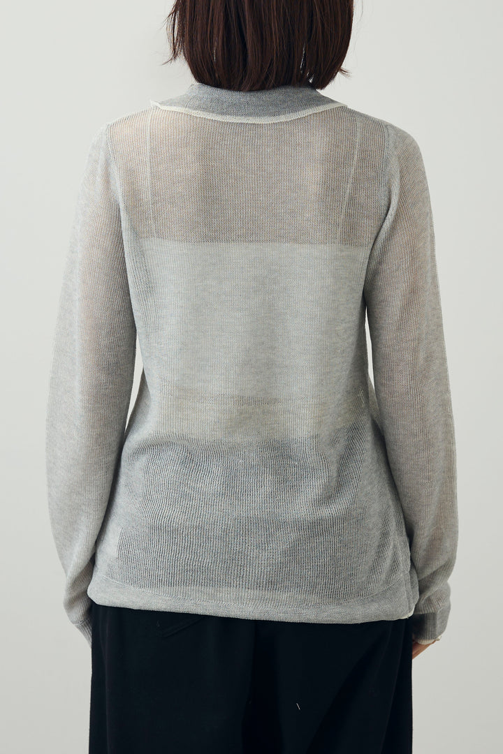 [予約/SET]ストライプシャツ+リネンタッチポロニットカーデ+ダブルウエストスウェットパンツ(3set)