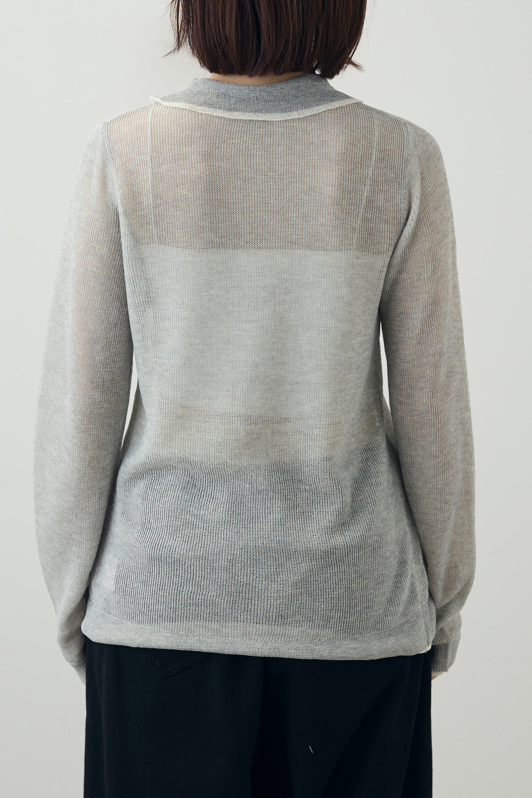 [予約/SET]ストライプシャツ+リネンタッチポロニットカーデ+ダブルウエストスウェットパンツ(3set)