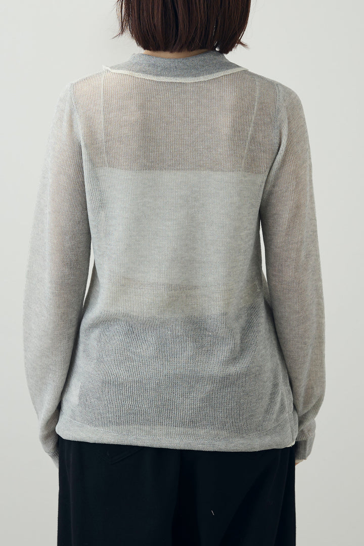 [予約/SET]ストライプシャツ+リネンタッチポロニットカーデ+ダブルウエストスウェットパンツ(3set)