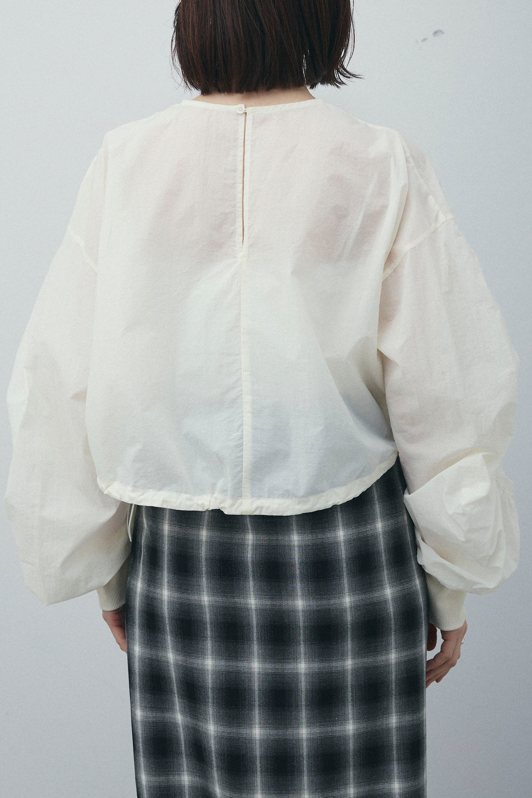 [予約/SET]シャーリングボリュームシアーPO+チェックストレートスカート(2set)